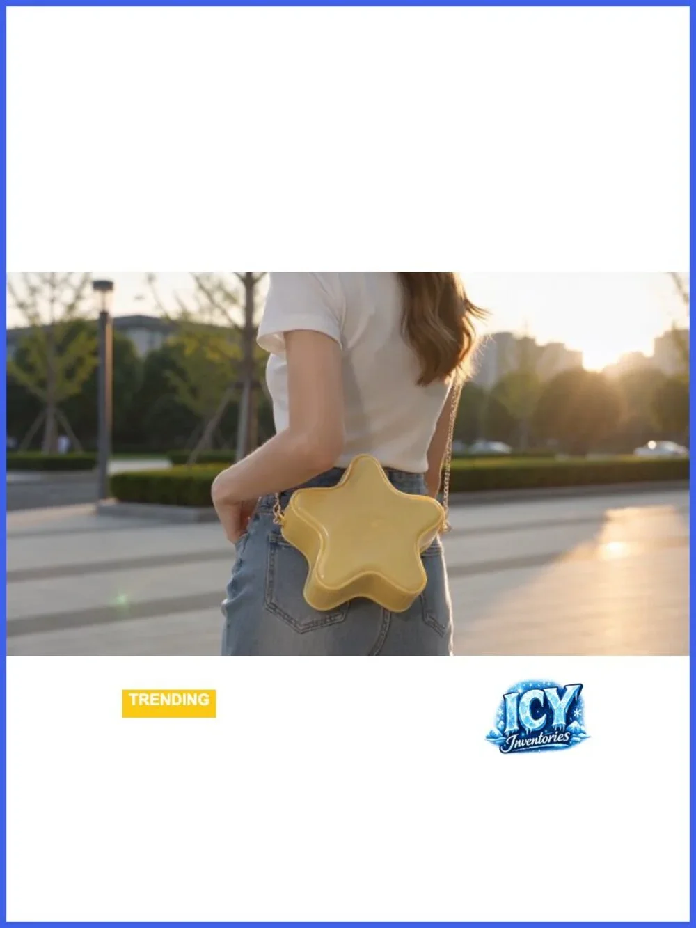 Star Shaped Mini Crossbody Bag Chain Strap PVC Handbag Women